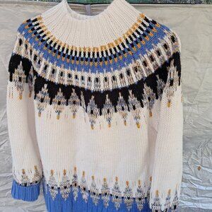 Cocobleu Gorgeous Coco Bleu print sweater with gold sparkle threading size small